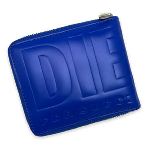 DIESEL WALLET HIRESH XS ZIPPI AZURE BLUE ZIP AROUND WALLET